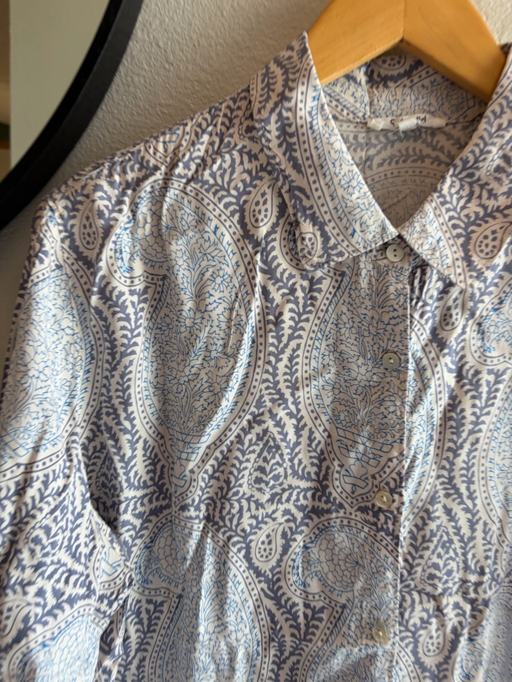 Splendid Collection Mackenzie Paisley Long Sleeve Button Up Blouse Size Medium - Picture 6 of 9
